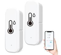 Termómetro higrómetro WiFi Sensor: WIYETY 2 unidades Bluetooth termómetro, termómetro higrómetro para casa, invernadero, medidor de humedad con aplicación remota, alarma de notificación