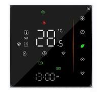 Termómetro inalámbrico digital para Tuya, calefacción por suelo de agua, controlado por aplicación, controlador de temperatura, temporizador y chimenea eléctrica (GB-negro)