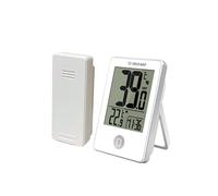 Termómetro inalámbrico para interiores y exteriores con alcance de hasta 60m. Termómetro doméstico con sensor de temperatura y reloj para exteriores.Ideal para jardín,sótano,hogar, ormitorio y oficina