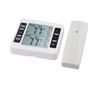 Termómetro inalámbrico para interiores y exteriores con pantalla LCD de 12 sensores, alarma de sonido y opciones de montaje fáciles para uso doméstico (sensor 1x)