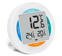 Termómetro inalámbrico para refrigerador, higrómetro IP65, sensor digital, pantalla LCD, rango máximo de 30 a 50 °C, soporte de gancho para cocina, congelador, monitoreo del hogar, 6,5 x 6,5 cm
