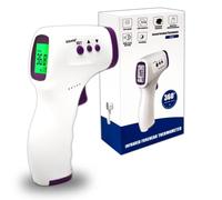 Termómetro infrarrojo digital sin contacto - Termómetro láser para detección de fiebre temperatura con pantalla - Luz verde, amarilla y roja - Uso médico, hogar, niños, empresa - Termoscanner