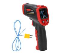 Termómetro infrarrojo industrial sin contacto con pantalla LCD a color, emisividad ajustable, linterna UV para profesionales de seguridad alimentaria automotriz HVAC