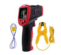 Termómetro infrarrojo láser profesional -50°C a 850°C con termopar de pinza tipo K, termómetro sin contacto para medición de temperatura en cocina, HVAC, industria, hogar