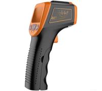 Termómetro infrarrojo, pirómetro digital de rango -50 a 600C con puntero de retención de datos apagado automático para barbacoa industrial uso al aire libre (naranja)