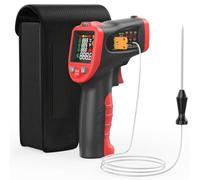 Termómetro infrarrojo pistola de temperatura con sonda de -50.0 °C a 650.0 °C, pistola térmica láser sin contacto para cocinar alimentos, carne de barbacoa, horno de pizza, plancha (CM650)