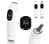 LIONELO FEVERSCAN - Termómetro de contacto para bebés y adultos, medición en 1 segundo desde la frente del oído, medición de temperatura ambina y comida, alarma de memoria 40 misuraciones, modo
