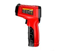 Termómetro infrarrojo TH202 con rango de -50 °C a 600 °C, relación distancia a punto 12:1, emisividad ajustable (0.95), pantalla LCD de retroiluminación para uso industrial y HVAC (rojo)