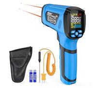 Termómetro Infrarrojos MESTEK -40~1600℃(-40°F-2912°F) Termometro Láser IR Medidor de Temperatura Sin Contacto con Emisividad Ajustable y Alarma Digital LCD, Industrial Cocina 【Uso no corporal】