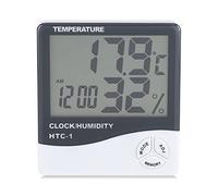 Termómetro interior 3 en 1 inalámbrico, medidor de humedad Higrómetro digital Monitor de temperatura y humedad con reloj despertador Calendario