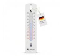 Termómetro Lantelme para exterior e interior de 20 cm hecho de plástico blanco y negro, analógico, desde -35 hasta 50 °C
