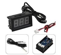 Termómetro LED digital de 12 V medidor de sonda de temperatura con sensor para refrigerante de motor de coche, acuario, tanque de agua, terrario, vivero, refrigerador, congelador, monitor industrial