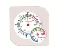 Termómetro mecánico e higrómetro con esfera fácil de leer para controlar la temperatura y la humedad en fábricas, jardines y hogares (blanco)
