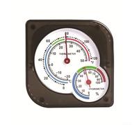 Termómetro mecánico e higrómetro con esfera fácil de leer para monitorear la temperatura y la humedad en fábricas, jardines y hogares (negro)