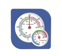 Termómetro mecánico e higrómetro con esfera fácil de leer para monitorear la temperatura y la humedad en fábricas, jardines y hogares (azul)