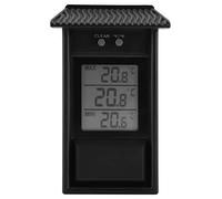 Termómetro Min Max, Termómetro digital Invernadero Interior Higrómetro exterior Prueba de agua Jardín Probador de temperatura alta y baja Montado en la pared (Black)