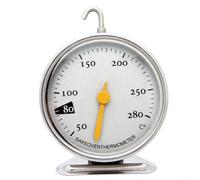 Termómetro para barbacoa con carcasa de acero inoxidable y cara de vidrio resistente al calor para un seguimiento fiable de la temperatura del horno