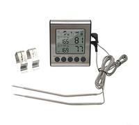 Termómetro para barbacoa con dos sondas de temperatura, pantalla retroiluminada y alarma audible para condiciones óptimas de parrilla (doble sonda)
