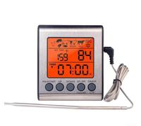 Termómetro para barbacoa con dos sondas de temperatura, pantalla retroiluminada y alarma audible para condiciones óptimas de parrilla (sonda única)