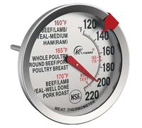 Termómetro para carne termómetro de cocina de acero inoxidable apto para horno esfera extra de 2 5 pulgadas alimentos etiquetados con temperatura para cocinar carne de res aves y cerdo