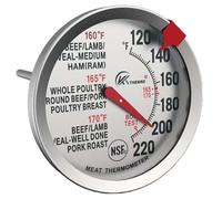 Termómetro para carne termómetro de cocina de acero inoxidable apto para horno esfera extra de 2 5 pulgadas alimentos etiquetados con temperatura para cocinar carne de res aves y cerdo