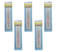 Termómetro para exterior (5 unidades, 19,5 cm, indicador de temperatura de -40 a +50 °C, analógico, para jardín, sótano, balcón, para interior y exterior, resistente a la intemperie, para interior y