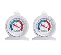 Termómetro para frigorífico de acero inoxidable, 2 unidades, doble escala, para colgar y colocar sobre la pared, alta precisión, lectura rápida, apto para congeladores, frigoríficos y cámaras
