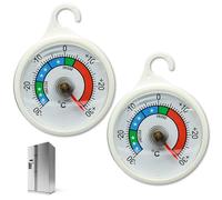 Termómetro para frigorífico y congelador, 2 piezas, termómetro de refrigerador, analógico, para control de temperatura, termostato de nevera con zonas de colores