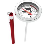 Termómetro para hornear, ahumar, cocinar, acero inoxidable, escala gráfica, 0-120 °C
