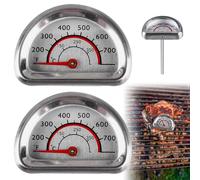 Termómetro para horno Omnia, 2 unidades, 0-350 °C, acero inoxidable, termómetro para barbacoa, indicador de temperatura, termómetro para horno de cocina, para horno de barbacoa, horno de pizza, horno
