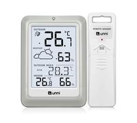 Termómetro para interior y exterior, higrómetro inalámbrico, estación meteorológica, monitor de temperatura con batería, termómetro interior y exterior con sensor remoto de 330 pies y pantalla de luz