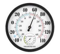 Termómetro para interiores y exteriores, higrómetro redondo de 10 pulgadas, estación meteorológica mecánica, medidor de temperatura minimalista preciso a prueba de agua para fábrica en el hogar