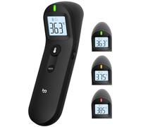 Termómetro para la fiebre sin contacto para bebés y adultos, termómetro digital de frente por infrarrojos con lectura instantánea, lectura precisa, alarma de fiebre (negro)