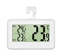 Termómetro para nevera termómetro para refrigerador termómetro mínimo máximo termómetro digital de temperatura congelador monitor con gancho para colgar soporte retráctil y respaldo magnético (blanco)