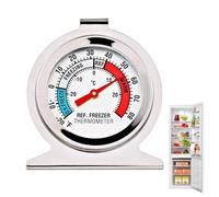 Termómetro para refrigerador y congelador: mecánica grande clásica, diseño bimetálico de acero inoxidable | Herramienta de cocina ecológica, medidor de temperatura preciso para frigorífico o co