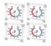 Termómetro para ventana y puerta, paquete de 4 termómetros de puntero con doble T rojo-azul, diseño bimetálico, resistente a la intemperie para uso en exteriores