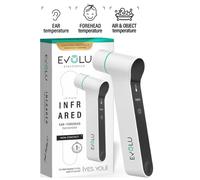Termometro Sin Contacto EVOLU 3in1 - Termometro Infrarrojos Sin Contacto, Para Adultos, Niños y Bebés - Medición en 1 Segundo - 4 Colores de Luz de Fondo - Silencioso y Preciso - Apagado Automático