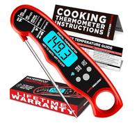 Termómetro sonda Digital de Cocina/de Alimentos de Alpha Grillers - indispensable para una cocción Carne, barbacoas, asados. Incluye una guía para medir la Temperatura de la Carne