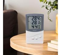 Termómetro TA318 LCD Interior/Exterior, Montado en Pared Inicio Termómetro Electrónico Higrómetro Pantalla Grande con Sonda ABS