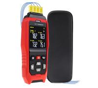 Termómetro Termopar Registrador Digital de Datos Termómetro Termopar Tipo K/J de 4 Canales Medidor de Temperatura, Registrador de Temperatura con Alarma Sonora y Luminosa -200~1372°C (-328~2501°F)