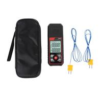 Termómetro Termopar, Termómetro Digital Tipo K/J de Doble Canal con Sonda Termopar Tipo 2 K, Alarma y Compensación ADJ, Rango de Medición -328~2501 ℉ Termómetro HVAC