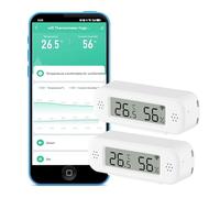 Termómetro y higrómetro WiFi: Sensor inteligente de temperatura y humedad, monitor en tiempo real, notificación por aplicación, sensor de temperatura digital para interiores, compatible con Alexa