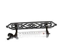 Termómetros clásicos de pared, construcción de metal resistente, resistente a la intemperie, medidor de temperatura de hierro para decoración del hogar, jardín, gallos termómetros de pared