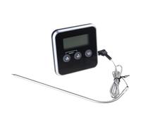 Termómetros de alimentos sonda de acero inoxidable electrónico LCD digital detector de temperatura con función de temporizador para asar a la parrilla sonda de temperatura