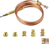Termopar de gas universal, termopar de 600 mm para chimenea de gas, sensor de seguridad de cobre para hornos, cocinas y cocinas, dispositivo de repuesto compatible con AEG Beko Electrolux Indesit