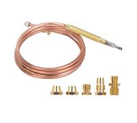 Termopar Universal para Hornallas a Gas 900mm con 5 Tuercas Kit de Repuesto Anti Fuga con Valvula Electromagnética para Cocinas Domésticas y Profesionales