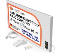 Termoplaza Radiador Electrico Bajo Consumo 750 Vatios hasta 20m2 - Infrarrojo Calefaccion - Convector Electrico Bajo Consumo - Blanco Calefactor Bajo Consumo Electricos- Paneles Calefactores Pared