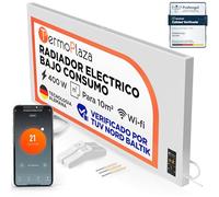 Termoplaza Radiador Electrico WiFi Bajo Consumo 400 Vatios hasta 10m2 | Infrarrojo Calefaccion - Convector Electrico Bajo Consumo - Blanco Calefactor Bajo Consumo Electricos Paneles Calefactores Pared