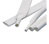 Termoretractil para Cables Tubo termorretráctil de poliolefina, negro, con pegamento, 10/50/100 m, 200 metros, 3:1, relación contracción variada, adhesivo for cable(White,2.4mm,50m)