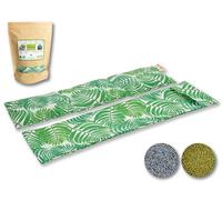 TERMOSAK Saco térmico de semillas de soja y lavanda, 45x14, cojín térmico microondas/congelador, compresa calor/frío, alta duración de producto. (007, 45x14+Funda)